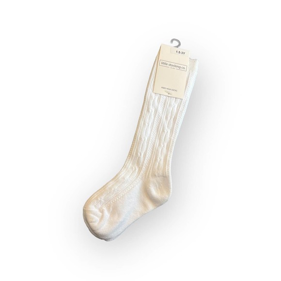 Little Stocking Co Other - Little Stocking Co White Cable Knee Highs